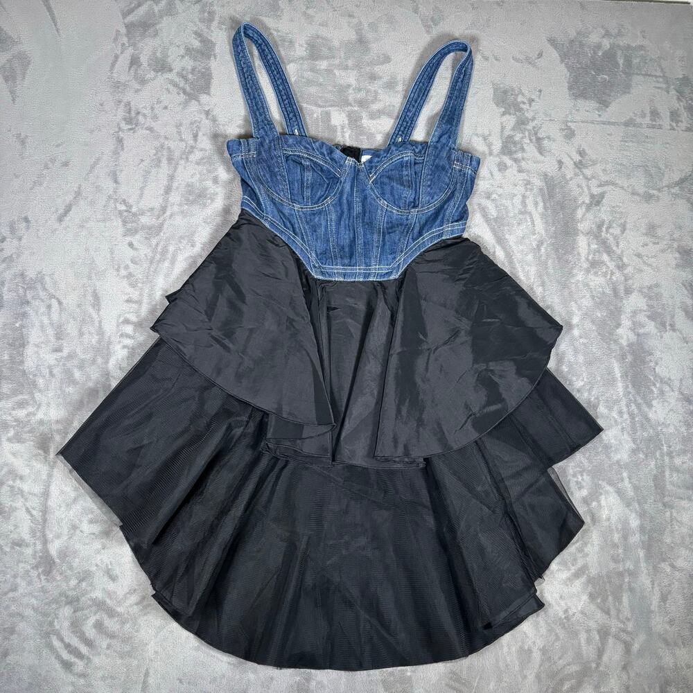 Anthropology Chic Blue and Black Mini Dress